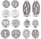 Pandahall 70 Stück Jesuskreuz Heilige Benedikt Medaille lose Perlen Jungfrau Maria Charms Abstandshalter für DIY Rosenkranz Halskette Armband religiöse Schmuckherstellung
