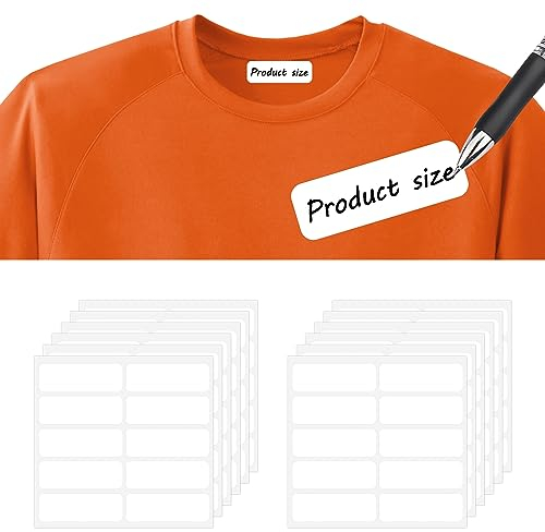 120pcs No-Iron Clothing Labels, Bigger Size Clothing Name Tags Sticker Write-on Self-Adhesive Fabric Labels for School Nursing Home Daycare Organizing (White)