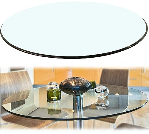 SAGIDAR Vidrio Templado para Mesa De Centro Cristal Redondo, Mesa Redonda Comedor Templado Redondas Mesa Comedor Redonda, Tablero Superficie Redonda De Mesa Cristal para Mesa