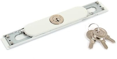 Piezas de repuesto persiana enrollable puerta manual – manija – cerradura – muelle – barra de tiro (cerradura + cubierta gris)