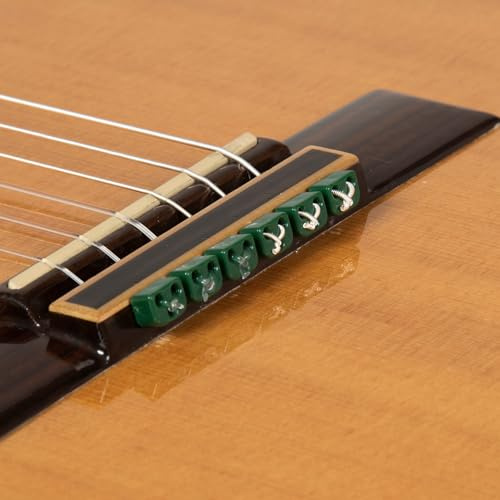 Perline per chitarra acustica flamenco classica, colore verde lucido, per corde in nylon Alba Guitar Beads