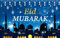 XINDY Eid Mubarak Dekoration Blau Extra Große Eid Mubarak Hintergrund Banner Eid Deko Ramadan Stoff Schild Poster für Muslimisch Islam Party Eid Mubarak Deko Bayram Dekoration, 180x110CM