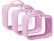 ANRUI Lot de 3 Trousse de Toilette Transparente, Sac de Cosmétiques Trousse Transparente Voyage pour Femme Homme, TSA Sac de Toilette Avion pour Le Transport de Liquides, Rose