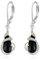 Schwarze Onyx Ohrringe 925 Sterling Silber Schwarze Onyx Leverback Tropfen Hängend Ohrringe Vintage Schmuck für Damen Mädchen