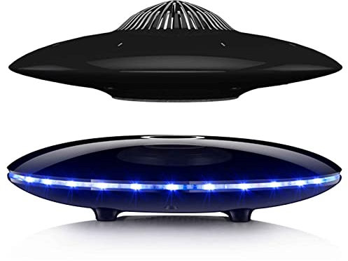 Magnetische schwebende Schreibtischlampe, UFO-Bluetooth-Lautsprecher V4.0, LED-Nachtlampe, Bluetooth-Lautsprecher mit 5 W Stereo-Sound, dynamischer Charme, ein modisches Modell, gute Wahl als Geschenk