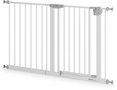 Sämann Türschutzgitter & Treppenschutzgitter zum Klemmen ohne Bohren - für Öffnungen von 75-145 cm - selbstschließendes Absperrgitter mit wahlweiser Verlängerung (121-131 cm mit Y-Spindel)