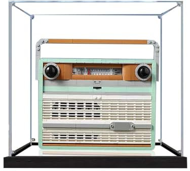 TRUSTFAR Acrylic Dustproof Display Case Designed for Lego 10334 Retro Radio Building Block Model, Transparent Box, Display Box Compatible with Lego 10334. (No model) (2MMMirror)
