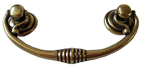 HAOJIazx 2 1/2 CC Schwarze Schubladengriffe mit Ösen, Schwingkommode, Griffe, dunkle antike Bronze, Silber, Anhänger, Schrankknauf, Hardware, 64 mm, 2,5 Zentren (Nr. 202)(Antique Bronze)