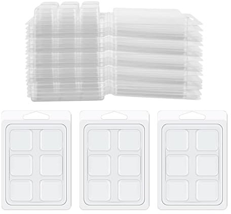 rockible 100x Kerzen Schmelzen Clamshells Modelle Klar Leere Würfel Tablett für Dochtlose Tarts Kerzen, Quadrat