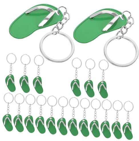 MUSISALY 20 Stück Grüne Eva Schlüsselanhänger im Pantoffel Design Dekorativer Anhänger für Rucksack und Handtasche Wire Keychain Fein Verarbeitet Zufällige Farbe