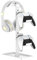 Soporte Auriculares, Soporte Mando para Xbox PS5 PS4 Switch, Soporte para Cascos con Organizador de Almacenamiento, Gaming Accesorios Escritorio Universal (Blanco)