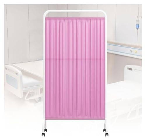 GUODDM Raumteiler Paravent - Stellwand Sichtschutz, Tragbarer Medizinischer Sichtschutz Mit 1–5 Paneelen, 6 Fuß Hoher Raumteiler Mit Rädern Für Klinik/Büro/Schönheitssalon(Pink,1-Panel)