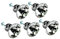 Uonlytech 30mm Diamond Shaped Crystal Glass Door Knobs 5 Pieces Set for Kitchen Cabinet and Drawer Handles