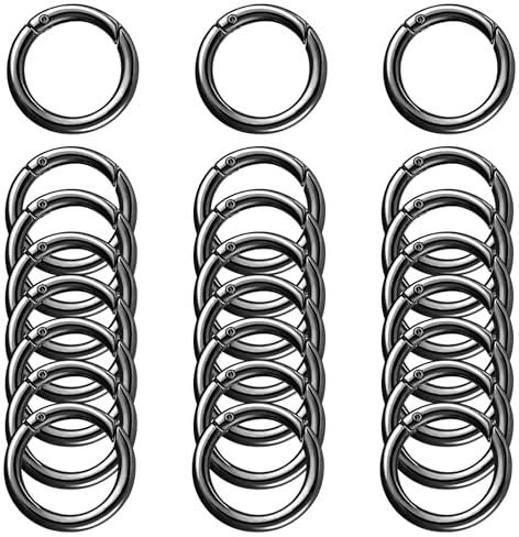 FZWONVUC Mini-Karabinerhaken, Mini-Karabiner, Schlüsselanhänger, Ringe, kleine Karabiner, Schlüsselanhänger, Ringe für Geldbörsen, Papierbasteln, Schlüsselanhänger, Schnallen, Taschen, DIY (Schwarz