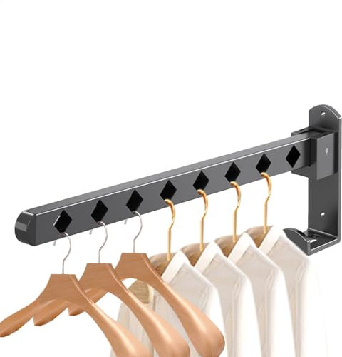 Wäscheständer – Wandwäscheständer | Wandmontierter Kleiderständer | Faltbarer Kleiderbügel | Wandtrockner | zusammenklappbarer Kleiderbügel | einziehbarer Wandtrockner für Badezimmer, Balkon