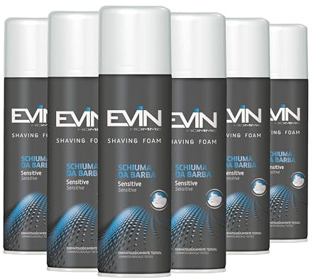 EVIN Homme Sensitive Rasierschaum, glättet die Haut während der Rasur, 6 x 300 ml