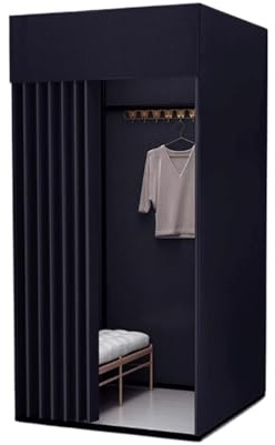Cabine essayage Cabine d'essayage Amovible Compatible with Magasin de vêtements Protection de la Vie privée Centre Commercial Cabine d'essayage temporaire Tente de Douche(Svart,100 * 100cm)