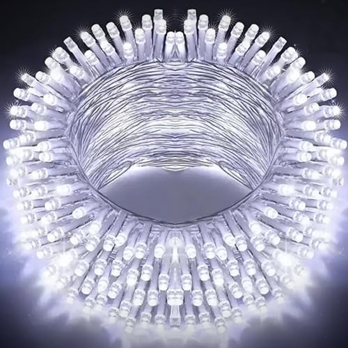 EcoNour String Lights 1000 LED 75m String Tree Lights for Indoor & Outdoor Cool White Decorations Fairy String Lights for Xmas Garden Bedroom & Party | Mains Powered Clear Cable