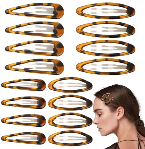 16 Pezzi Fermagli per Capelli da Donna, Clip per Capelli da Donna, Antiscivolo, Effetto Tartaruga, Ambra Belle Clip Capelli Semplici