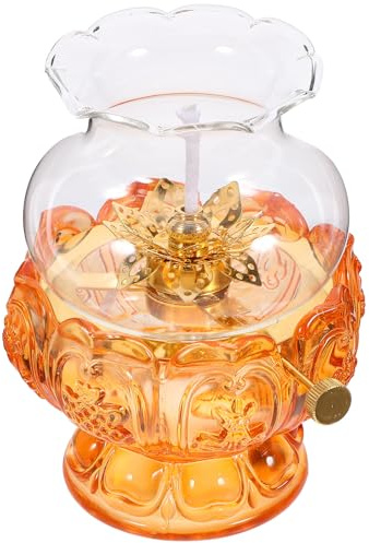SEWACC Kupfer und Glas Öllampe für Innenraum Vintage und Tischdeko | Goldfarbene Petroleumlampe, Klassische Optik, Stabile Ausführung, Einfache Pflege, für Heimdekoration und Notbeleuchtung