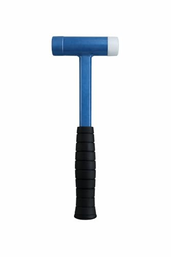 AI Gear Dual-Face Dead Blow Hammer with Iron & Plastic/Nylon Head, Steel Shot Core, Non-Rebound Mallet with Black Grip