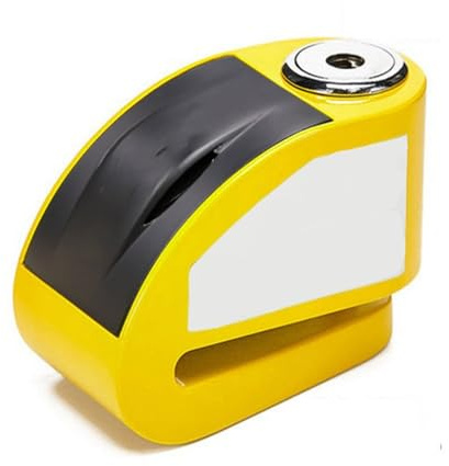Candado Moto Candado de Disco con Alarma, 120 dB, 6 mm, Resistente al Agua, antirrobo, con 2 Llaves y Cable recordatorio Candado Cadena(Fluorescence Yellow)
