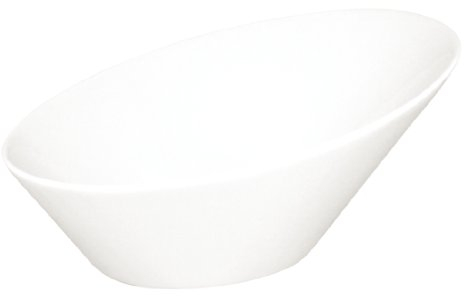 Olympia Whiteware Lot de 3 bols inclinés ovales en porcelaine 254 x 228 mm