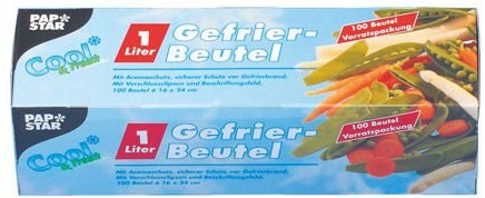 Pap Star Gefrier Beutel Cool & Fresh 1L 100 Stück