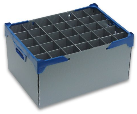 Tall Champagne Prosecco Flute Storage Box by Glassjacks. Safely Transport Your Champagne Flutes for Glasses or Items with a Max Width 64mm & Glass or Item Max Height 240mm - 35 Cells.