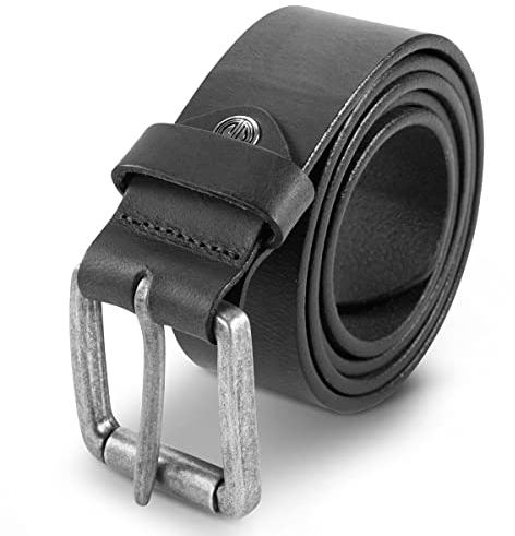 LINDENMANN Leder-Gürtel Herren 40 mm breit, Gürtel Herren Vollrindleder schwarz, Größe/Size:Bundweite 110 cm Gesamtlänge 125 cm W 43.3 XL