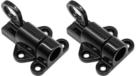 Pull Ring Latch Lock Lock Aluminiumlegierung Federlast Automatische Türfenstertorschraubenschloss mit Schrauben Black 2pcs für die Sicherheit zu Hause