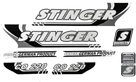 Fahrrad DEKOR Satz Aufkleber Rahmen Frame Decal Sticker Stinger Grau