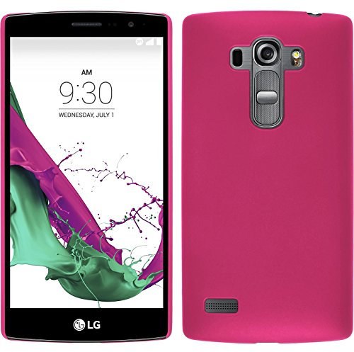 PhoneNatic Case kompatibel mit LG G4s / G4 Beat - Hülle pink gummiert Hard-case + 2 Schutzfolien