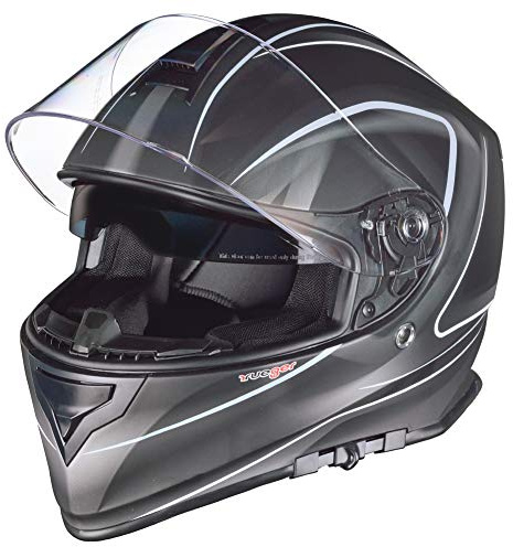 RT-824 Integralhelm Motorradhelm Kinderhelm Motorrad Integral Roller Helm rueger, Farbe:LNP-GY, Größe:L (59-60)