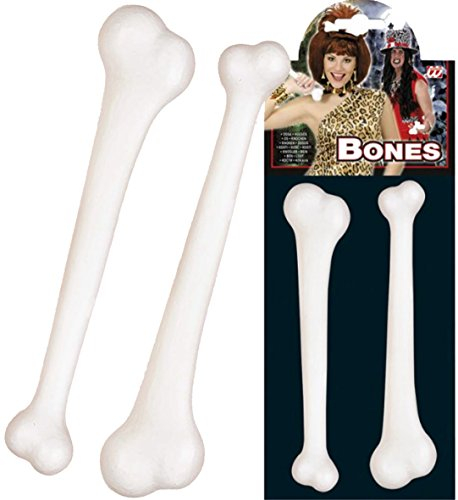 Widmann 2er-Set: * Knochen * für Halloween, Karneval oder Mottoparty // 23cm lang // Geburtstag Kindergeburtstag Steinzeit Plastikknochen Bones
