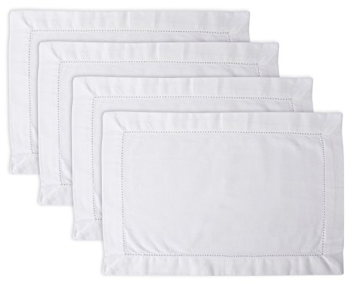 DII Tischset mit Hohlsaum, 4 Stück, gebrochenes Weiß – perfekt für Dinnerpartys, Hochzeiten, Catering und den täglichen Gebrauch