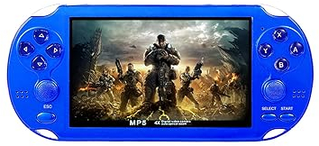 CZT Console per Videogiochi 4,3 pollici 8GB 2100 Giochi Retrò Gratuiti Console da gioco Portatile Simulatori multipli Uscita Video/Musica/TV I Giochi Possono Essere Salvati Regalo di Natale(blu)