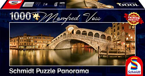 Schmidt Spiele SCH59620 Manfred Voss, Rialto-Brücke, 1000 Teile Panorama-Puzzle, Bunt