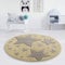 Taracarpet Kinderzimmer und Jugendzimmer Teppich Dreamland Kinderzimmerteppich Sterne gelb grau 120 cm rund