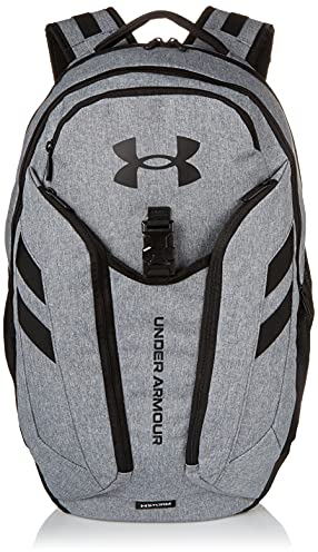 Under Armour Adult Hustle Pro Backpack, Pitch Gray Medium Heather (012)/Black, One Size Fits All