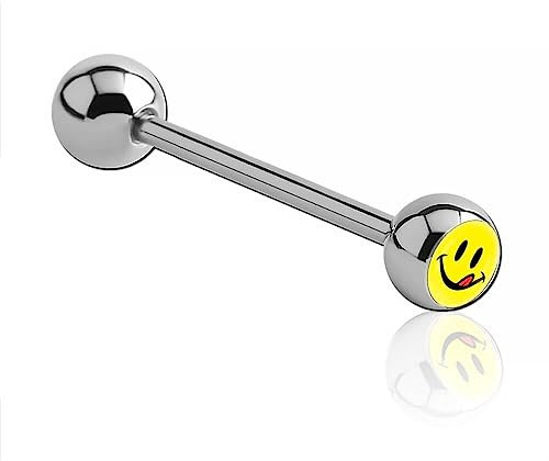 Inoki - Barbell de langue acier boule logo Smile Slurp