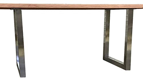 Bellary Esszimmertisch Akazienholz mit U-Gestell Edelstahl gebürstet (220x100x76)