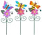Topadorn Gartenstecker für den Außenbereich, wasserfest, Metall, für Rasen, Hof, Terrasse, Weg, Dekoration, 2 Stück, Blume, Schmetterling und Libelle
