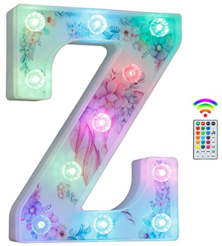 Unicorn Light Up Letters, LED Letter Lights 18 Color Changing Diamond Alphabet Sign Unicorn Gifts for Girls Women Party Birthday Decorations Remote Night Light Christmas Valentine Wall Table Decor - Z