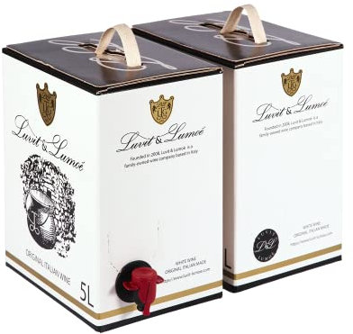 Luvit & Lumoè | Sauvignon IGT Tre Venezie| Vino Bianco Italiano | Bag in Box | 2 X 5 Litri = 13 Bottiglie