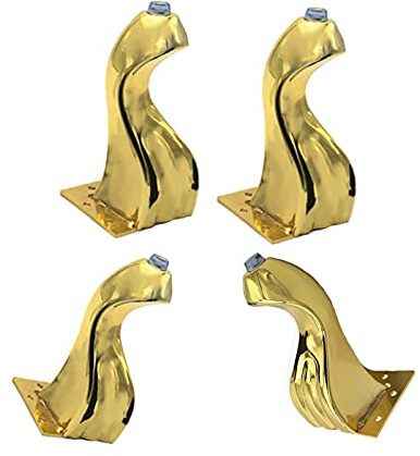 Retro und Elegante Möbelfüße,Schöne und Stilvolle MetallSchrankfüße,Sofafüße,Perfekt für Moderne Ersatzbeine aus der Mitte des Jahrhunderts (14cm/5.5in,Gold)