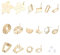 BENECREAT 16 Stück (8 Paar) 18 Karat Vergoldeter Messing Ohrstecker Blume/Oval/Rhombus Ohrstecker Mit 16pcs Ohrmuttern Für DIY Ohrringherstellung Zubehör