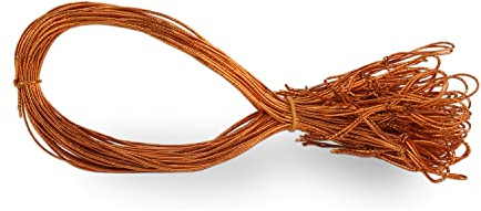 50x Schmuckgummiband metallic Kupfer Rot für Doppelkarten in Din A5 und Din Lang für Einladungen, Kirchenhefte, Menükarten, Broschuren, Liederhefte