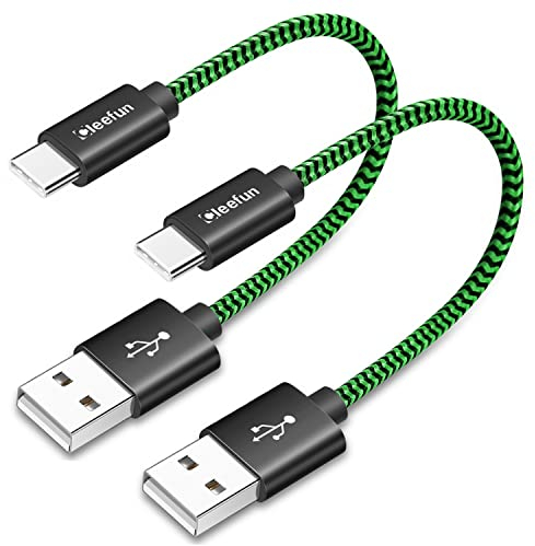 CLEEFUN USB C Kabel Kurz 30cm/0.3m 2Stück, Robust Ladekabel USB C, 3A Schnellladekabel für iPhone 15 Plus Pro Max, Galaxy S25 S24 S23 S22 S21 S20 S10, A16 A15 A14 A13 A12, A55 A54 A53 A52 A52s A51