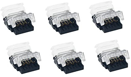 6-poliger 12 mm Strip-to-Wire-Schnellverbindungs-LED-Anschluss für nicht wasserdichte RGBCCT/WW 5050 LED-Streifen (nicht wasserdicht) (nicht wasserdicht)